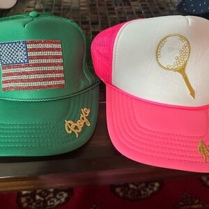 Judith March Green and Pink Trucker Hats